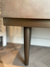 Load image into Gallery viewer, Mid Century Hand Painted Cabinet | Vintage Sideboard | Earthy Tones Bronze Finish | Retro Furniture
