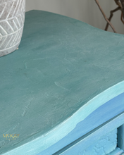 Load image into Gallery viewer, Turquoise Blue Hand Painted Pine Console Table. Boho Style
