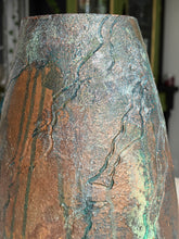 Load image into Gallery viewer, Hand Painted Earthenware Vase with Textured Patina | Rustic Modern Ceramic Vessel | One of a Kind Home Decor
