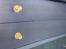 Load image into Gallery viewer, Vintage Limelight Chest of Drawers – Hand-Finished in Custom Blue Teal | Restored Mid-Century Storage | Gold Accents | Unique Bedroom Furniture
