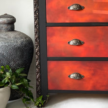 Load image into Gallery viewer, Large chest of drawers, red, orange &amp; black
