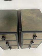 Load image into Gallery viewer, Pair of bedside drawers, art deco, bronze
