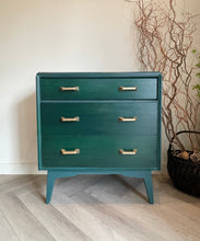 Load image into Gallery viewer, Mid Century G Plan Chest of Drawers, Hand Painted Teal
