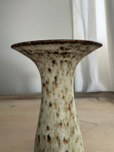 Load image into Gallery viewer, Vintage Studio Pottery Speckled Stoneware Trumpet Vase 18cm
