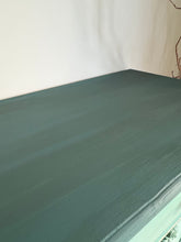 Load image into Gallery viewer, Vintage pine cabinet/sideboard. Dark green and teal
