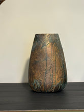 Load image into Gallery viewer, Hand Painted Earthenware Vase with Textured Patina | Rustic Modern Ceramic Vessel | One of a Kind Home Decor
