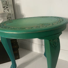 Load image into Gallery viewer, Carved side table, Indian style, painted green
