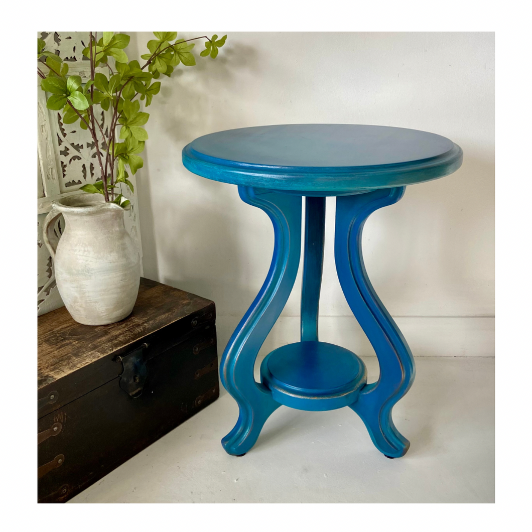 Vintage side table blue
