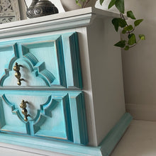 Load image into Gallery viewer, Small set of drawers, bedside cabinet, turquoise
