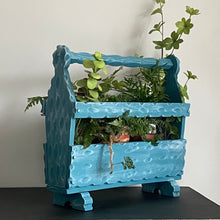 Load image into Gallery viewer, Vintage carved magazine rack, newspaper holder
