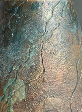 Load image into Gallery viewer, Hand Painted Earthenware Vase with Textured Patina | Rustic Modern Ceramic Vessel | One of a Kind Home Decor
