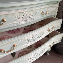 Load image into Gallery viewer, French Style Chest of Drawers- Hand Painted Mint Green
