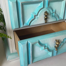 Load image into Gallery viewer, Small set of drawers, bedside cabinet, turquoise
