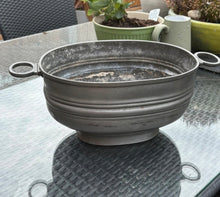 Load image into Gallery viewer, Antique Pewter, Sheffield Made Tureen, Rustic Planter, Industrial
