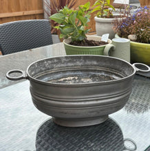 Load image into Gallery viewer, Antique Pewter, Sheffield Made Tureen, Rustic Planter, Industrial
