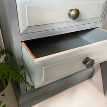 Load image into Gallery viewer, Pine bedside drawers, pair, painted green
