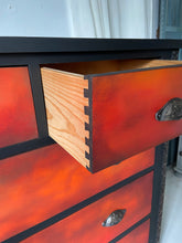 Load image into Gallery viewer, Large chest of drawers, red, orange &amp; black
