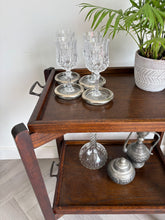 Load image into Gallery viewer, Vintage Oak Folding Butler’s Tray Table with Two Removable Serving Trays | c. 1930s–1940s
