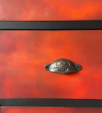 Load image into Gallery viewer, Large chest of drawers, red, orange &amp; black
