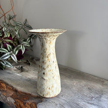 Load image into Gallery viewer, Vintage Studio Pottery Speckled Stoneware Trumpet Vase 18cm
