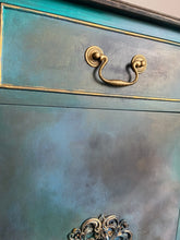 Load image into Gallery viewer, Vintage narrow cabinet, console, blue
