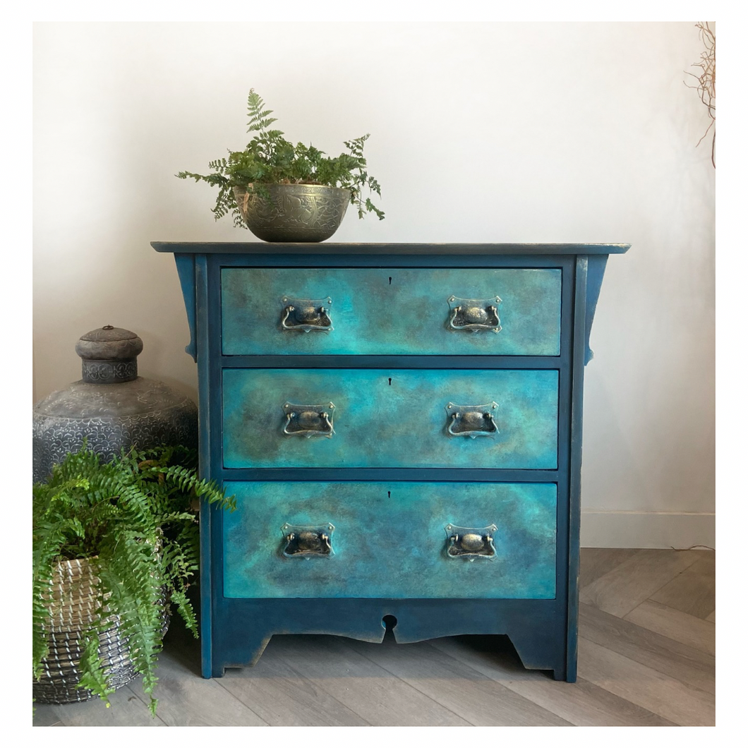 Edwardian chest of drawers, hand painted