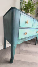 Load and play video in Gallery viewer, Vintage hand painted chest of drawers, teal &amp; blue
