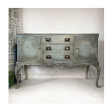 Load image into Gallery viewer, elegant vintage sideboard, painted earthy  colours, queen anne  legs
